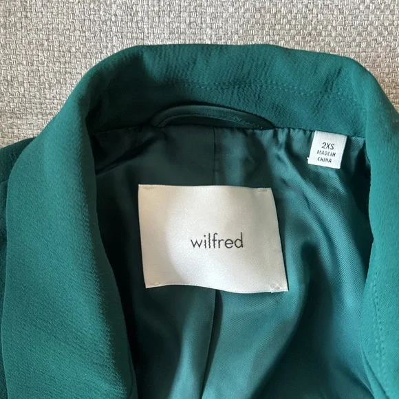 Aritzia Wilfred Women's Cherrelle (Double Breasted Blazer) Aventurine Green XXS - Picture 7 of 9
